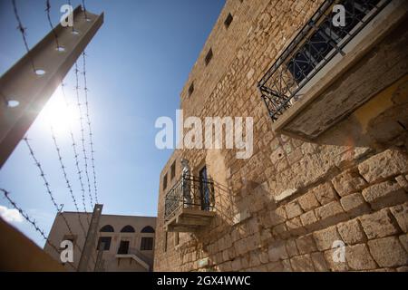 Prison d'Akko.C'est une ancienne prison du mandat britannique pour les autorités palestiniennes et musée actuel. Banque D'Images