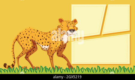 Un guépard sur une note vierge Illustration de Vecteur