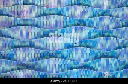 Fond bleu dégradé courbe ondulée design art. Banque D'Images