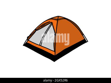 Motif tente de camping de couleur orange Illustration de Vecteur