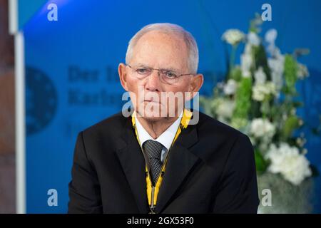 Wolfgang SCHAEUBLE, Schauble, Président du Bundestag, Prix Charlemagne international de la ville d'Aix-la-Chapelle, cérémonie de remise des prix à l'Hôtel de ville d'Aix-la-Chapelle le 2 octobre 2021. Banque D'Images