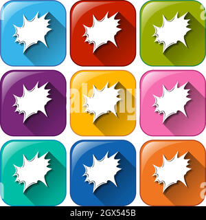 Boutons avec un modèle vide Illustration de Vecteur