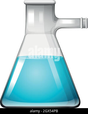 Mélange chimique bleu dans le verre Illustration de Vecteur