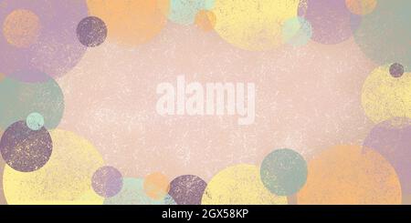 Illustration abstraite d'un cadre composé de cercles multicolores. Aquarelle grunge l'arrière-plan avec des formes géométriques. Rendu 3D. Banque D'Images