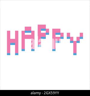 Joyeux Anniversaire Banniere Pixel Art Illustration Photo Stock Alamy
