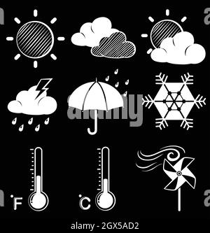 Différentes conditions météorologiques Illustration de Vecteur