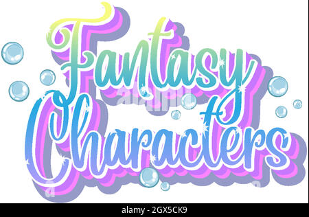 Logo FANTASY Characters sur fond blanc Illustration de Vecteur