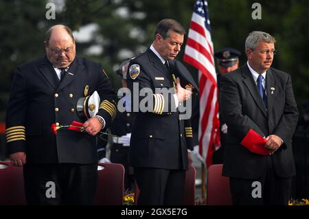 Hommage aux premiers intervenants lors de l'événement de la journée du Patriot à O'Fallon, Missouri, États-Unis Banque D'Images