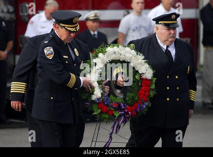 Hommage aux premiers intervenants lors de l'événement de la journée du Patriot à O'Fallon, Missouri, États-Unis Banque D'Images