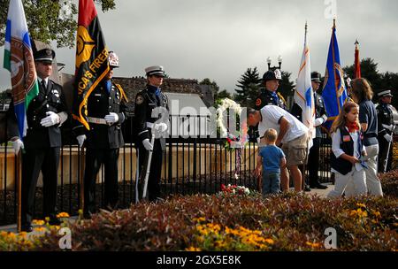 Hommage aux premiers intervenants lors de l'événement de la journée du Patriot à O'Fallon, Missouri, États-Unis Banque D'Images