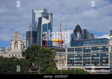 vue sur le centre de londres depuis la tour de londres, angleterre Banque D'Images