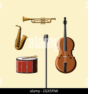 Illustration Vector musique classique et instruments Illustration de Vecteur