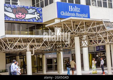 Miami Florida,Jackson Memorial Hospital,Holtz Children's Hospital Medical Complex Pediatrics entrée murale Romero Britto Banque D'Images