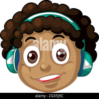 Tête africaine de garçon Illustration de Vecteur