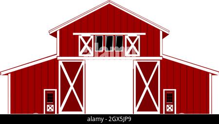 Illustration de la maison en forme de Grange rouge Vector sur fond blanc Illustration de Vecteur