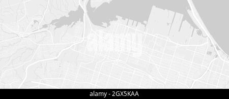 Carte d'arrière-plan horizontale vectorielle de la ville de Hamilton, blanc et gris clair, illustration de la cartographie des rues et de l'eau. Format écran large, numérique f Illustration de Vecteur