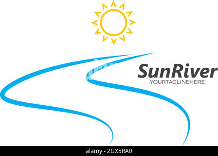 illustration vectorielle de l'icône du logo sun river Illustration de Vecteur