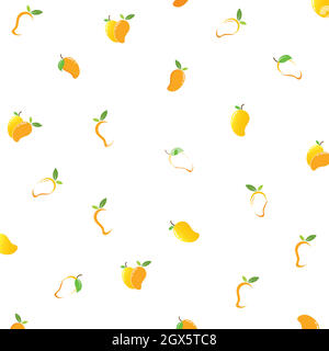 logo d'illustration vectoriel de fond de fruit mango Illustration de Vecteur