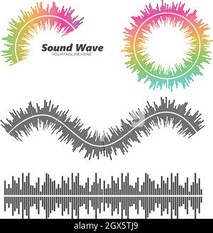 icône vectorielle du logo de l'égaliseur et de l'effet sonore Illustration de Vecteur