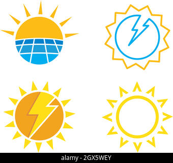 illustration de l'icône vecteur du logo énergie solaire Illustration de Vecteur