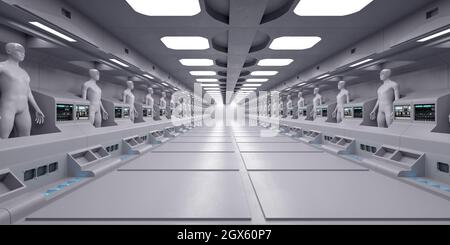 3D render. Silhouettes humanoïdes clonage Banque D'Images