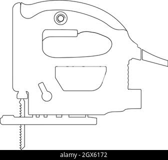 Illustration vectorielle de couleur de l'outil de réparation de scie sauteuse électrique isolée Illustration de Vecteur