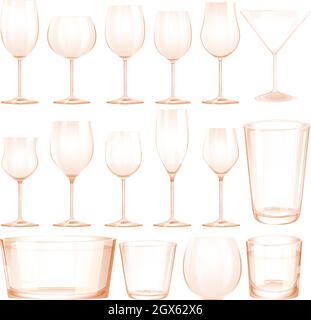 Différents types de lunettes Illustration de Vecteur