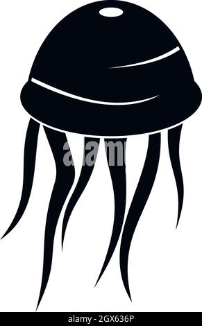 L'icône de méduses, le style simple Illustration de Vecteur