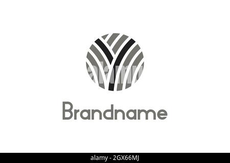 Concept de logo d'empreinte digitale lettre Y. Simple logo circulaire mais très créatif, moderne et unique logo design. Illustration de Vecteur
