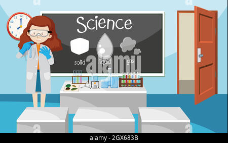 Enseignant en cours de sciences Illustration de Vecteur