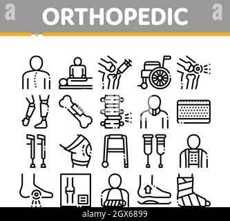 Les éléments de la cueillette d'Orthopédie Vector Icons Set Illustration de Vecteur