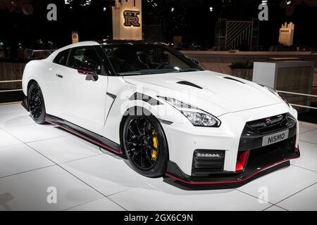 La voiture de sport Nissan GT-R NISMO a été présentée au salon automobile Autosalon 2020. Bruxelles, Belgique - 9 janvier 2020. Banque D'Images