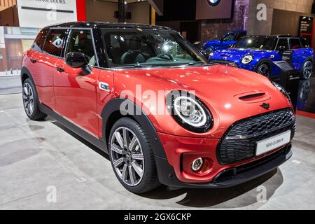 La voiture Mini Cooper Clubman a été présentée au salon automobile Autosalon 2020. Bruxelles, Belgique - 9 janvier 2020. Banque D'Images