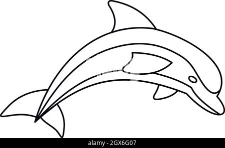 Icône style du contour, Dolphin Illustration de Vecteur