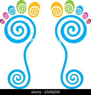 Logo vecteur d'ilustration des pieds pour le massage d'affaires, design thérapeute Illustration de Vecteur