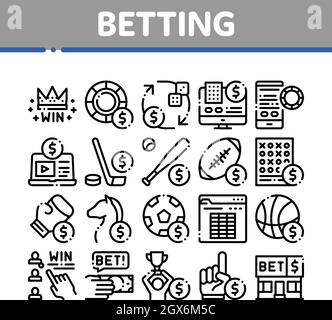 Paris et de hasard Collection Icons Set Vector Illustration de Vecteur