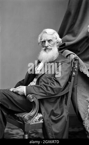 Samuel F.B. Morse (1791-1872) artiste-peintre et inventeur américain, Portrait assis, Mathew Brady Studio, fin 1860 Banque D'Images