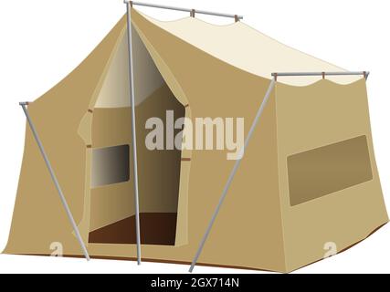Grande tente de camping familiale vintage - Illustration vectorielle Illustration de Vecteur