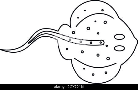 Stingray, icône de style contour Illustration de Vecteur