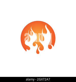 Modèle de conception d'illustration vectorielle du logo Fire Illustration de Vecteur