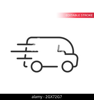 Fourgonnette à livraison rapide avec icône de repères de vitesse Illustration de Vecteur