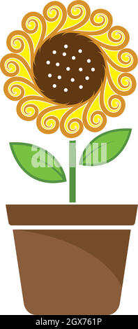 Vecteur d'icône de logo de tournesol Illustration de Vecteur