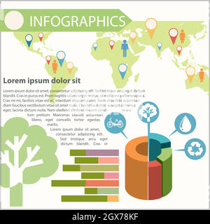 Infographies montrant les différents emplacements Illustration de Vecteur