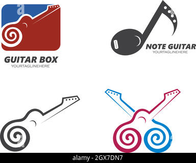 guitar icon logo vector illustration design Illustration de Vecteur