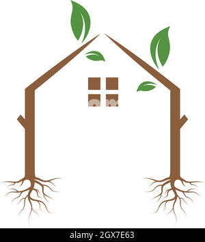 conception d'illustration vectorielle d'icône de maison d'arbre Illustration de Vecteur