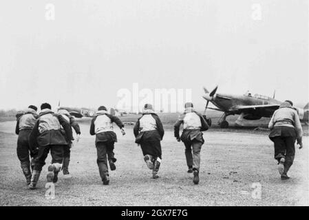 Les pilotes de chasse se « battit » pendant la bataille d'Angleterre en 1940. Banque D'Images