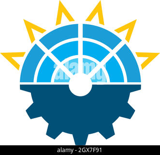 logo de panneau solaire symbole vectoriel de l'énergie naturelle Illustration de Vecteur