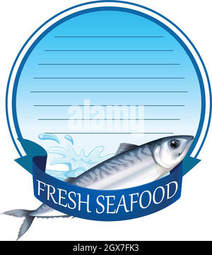 Papier avec thon dans l'océan Illustration de Vecteur