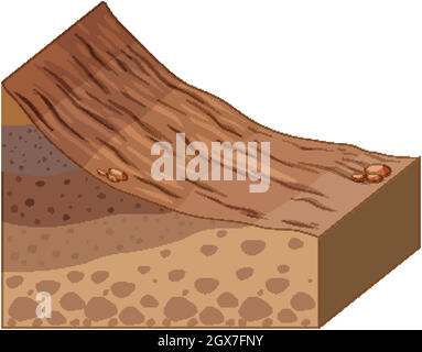 Couches de sol isolées sur fond blanc Illustration de Vecteur