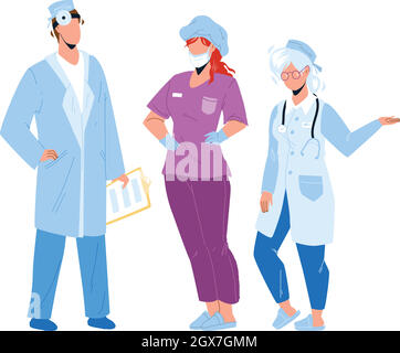 Personnel hospitalier médecin et infirmière collègues Vector Illustration de Vecteur